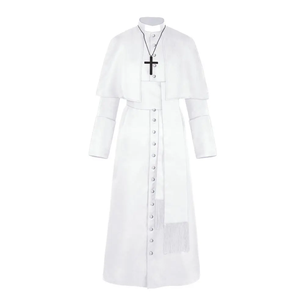 Solid color pastor's uniform in white (w