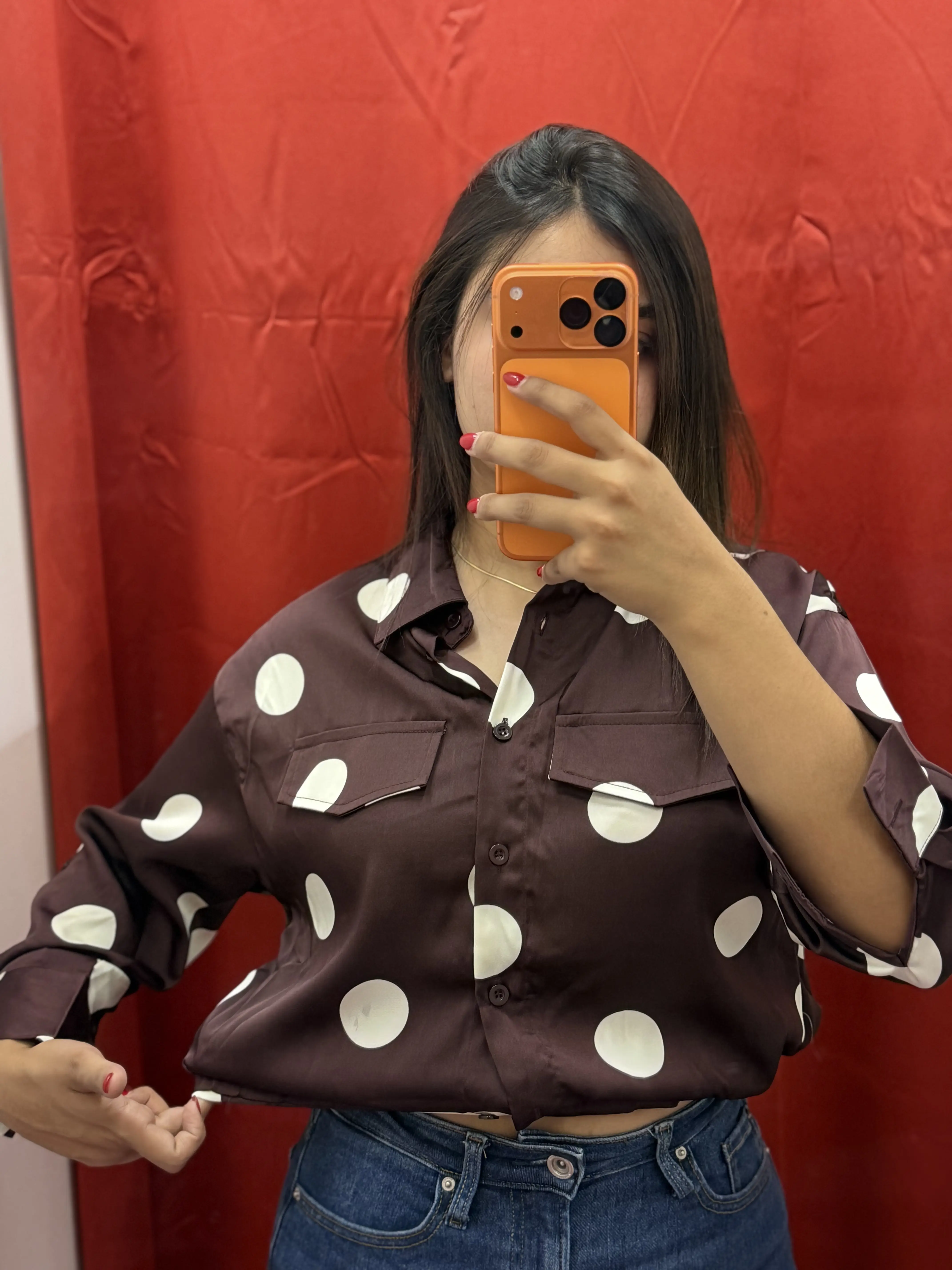 Miranda's Polka Dot Button Up Top