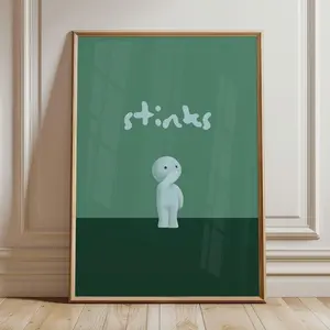 Smiski, Smiski Smelly, Smiski Wall Art, Funny Toilet Art, Funny Bathroom Art, Bathroom Wall Art, Toilet Art, Smiski Toilet Series, Stinky G