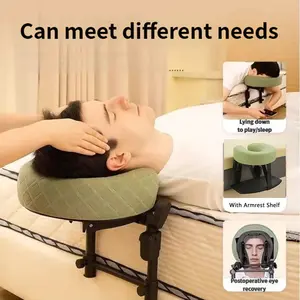 Home Bed Headrest Pillow, Memory Cotton Velvety Fabric, Adjustable Facial Massage Tray, Portable Massage Bed Head Rest, Post-Eye Surgery Recovery Pillows