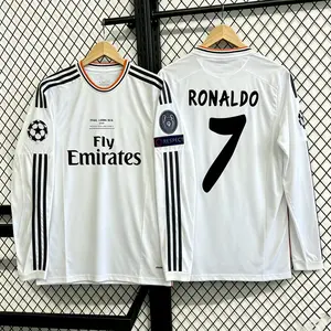 13-14 Home White Ronaldo #7 Long-Sleeve Soccer Jersey
