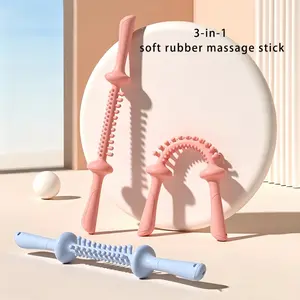 Multi-Functional Soft Gel Massage Stick, Yoga Roller, Full Body Use, Neck Relief, Meridian Release, Muscle Relaxer, One Piece