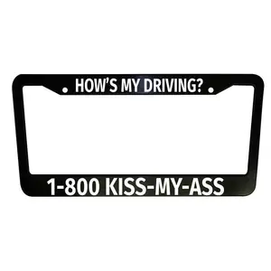 How is My Driving? Funny Black License Plate Frame, Truck Tag, Car Front Plate Frame, Decoration, Aluminum