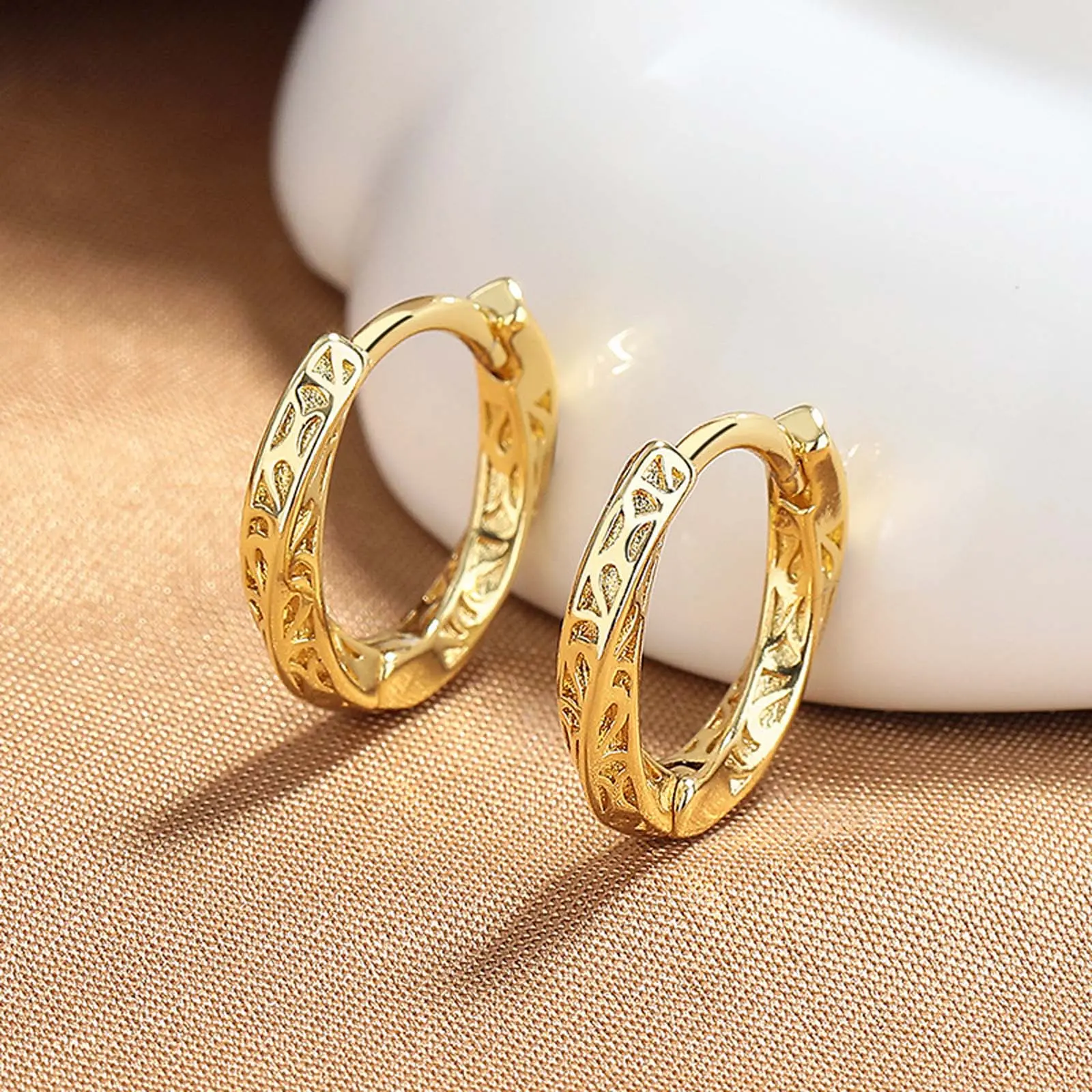 Tangcao pattern earrings plain hoop Mobius daily versatile boys and girls earrings party jewelry birthday gift