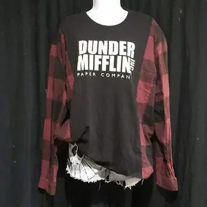 Dundler Mifflin Upcycled Oversized Flannel
