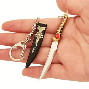 Mini Steel Keel Sword Keychain, Fashionable Alloy Keychain, 1 Count Zinc Alloy metallic Decor & Artistic Ornament, Versatile Mini Steel Keel Sword Keychain for Phone