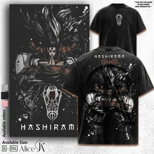 Hashirama Senju Lord of Wood Release T-shirt , Naruto Anime Double Printed Vintage Washed Tee Unisex Oversize Anime Manga Washed Heavyweight Cotton T-shirt, Gift For Anime Fan, Full Color , Top Men's Women's Clothing