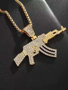 AK47 Shaped Pendant Necklace, Fashion Jewelry for Party, Daily Clothing Decor, Trendy All-match & Exquisite Jewelry for Birthday Gift