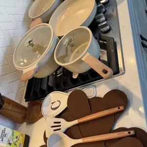 [Official] CAROTE 14/18/24Pcs Ceramic Cookware Set Nonstick, Healthy Pots and Pans Set, PFAS Free, Dishwasher Safe