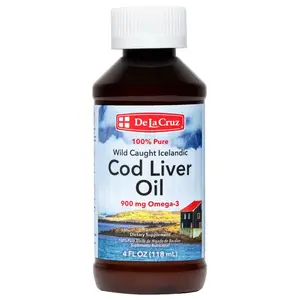 De La Cruz Pure Icelandic Cod Liver Oil Liquid, Wild-Caught 4 FL OZ