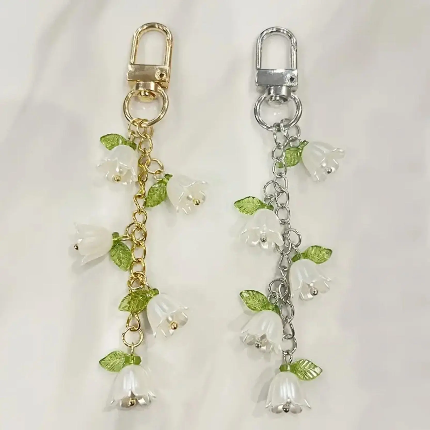 Korean Sweet Pink Metal Key Ring Bag Charm for Women, Delicate Pendant With Butterfly Lily Of The Valley Cherry Blossom Motifs, Multi-Use Decor Accessory For Handbags Backpacks Daily Casual Summerwins Outfit Styling