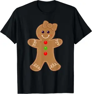 100% cotton Unisex Gingerbread Shirt Christmas Cookie Baking Holiday Tee T-Shirt