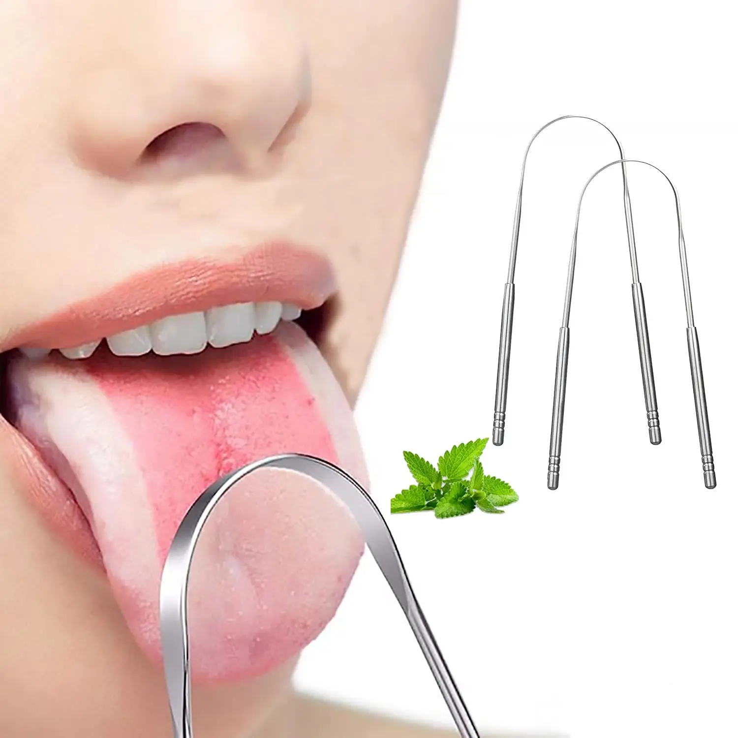 Stainless Steel Tongue Scrapers, Portable Tongue Cleaners For Adults, Multipurpose Oral Care Tools,