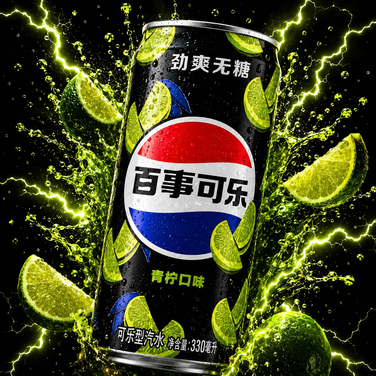 Pepsi Electric Lime Zero Sugar 11.6 oz (CHINA)