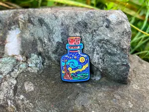 Bottle Of Starry Night Van Gogh Enamel Pin