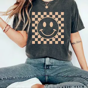Checkered Smiley Everyday Graphic Tee