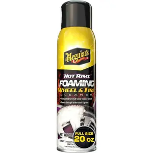 Meguiar's Hot Rims Foaming Wheel & Tire Cleaner - Combines a Wheel Cleaner and Tire Cleaner in One Product that Quickly Powers through Brake Dust