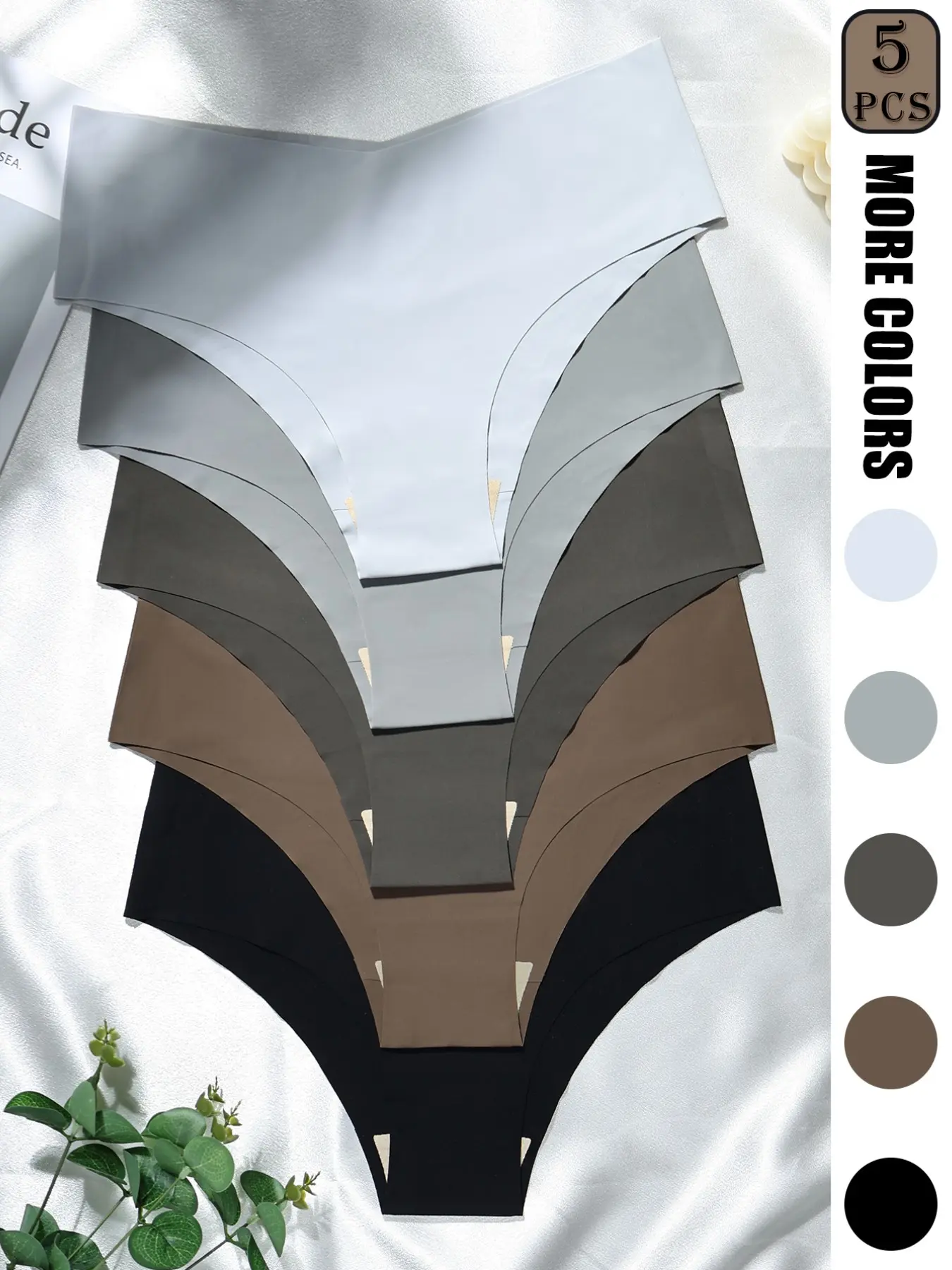 5 Pack Women's Seamless Low Rise Panties Seamless Panty V-Cut Gusset Soft Smooth Nylon Spandex Blend 5+ Colors No Show Invisible Comfort Fit for Daily Wear Underwear Basic Womenswear, Everyday Wear Panties