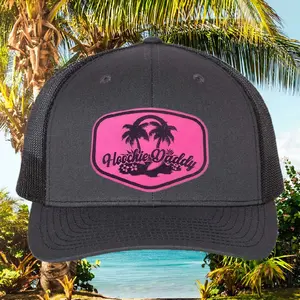 Hoochie Daddy Pink Trucker Hat with Logo, Adjustable Fit, Adjustable Closure, Black Color, Casual Style