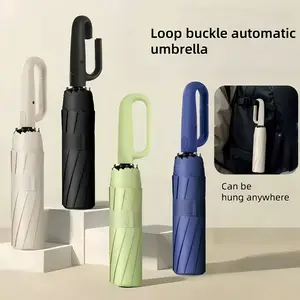 1PC Automatic Folding Windproof Umbrella | Rotary Ring Design, Double Bone Reinforcement | Vinyl Sunscreen and UV Protection | Outdoor Travel Golf Umbrella