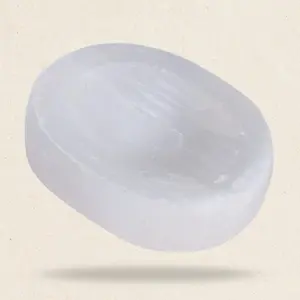 Selenite Crystal Worry Stone for Anxiety Relief, Healing Crystals, Natural Energy Healing Thumb Stone, Perfect Meditation & Spiritual Gift