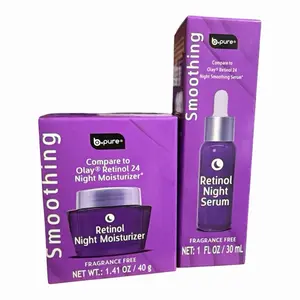 2-Piece Retinol Skincare Kit, Nighttime Moisturizer 1.42 Oz+ Serum 1-Fl ozwith Smoothing, Anti-Aging, Skin Repair, Hydrate and Moisture Benefits for Daily Use