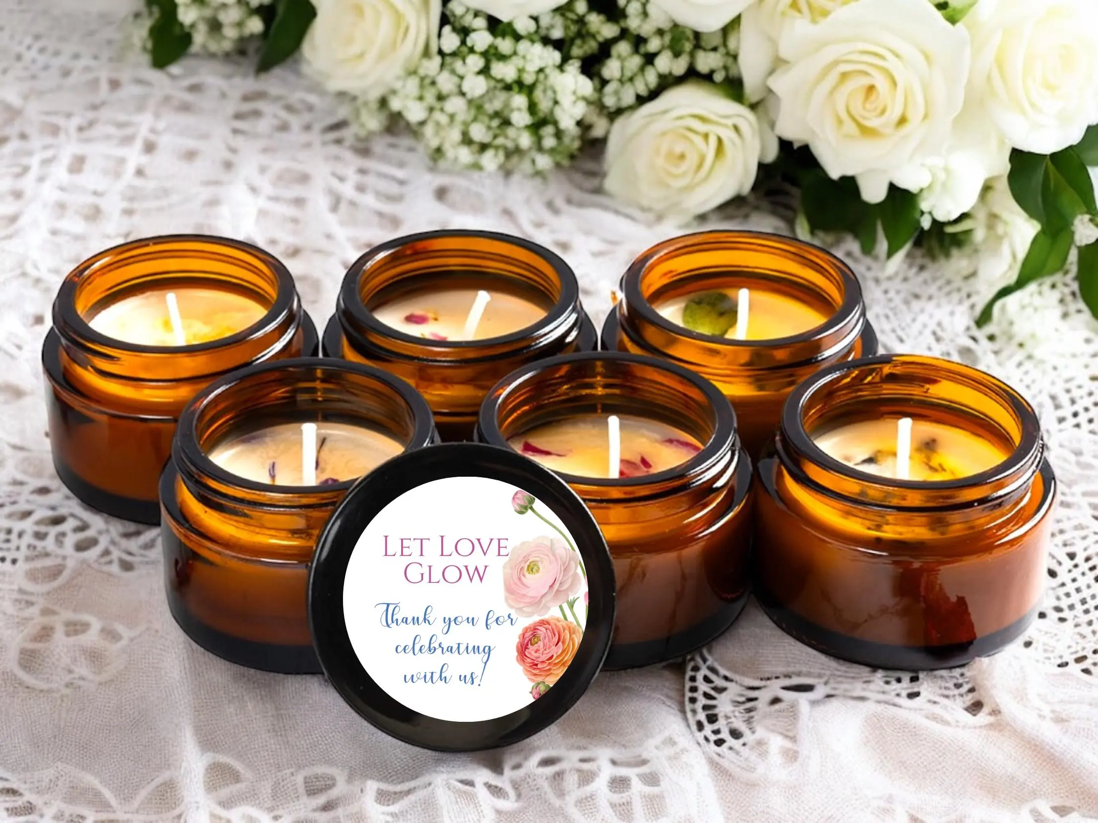 Let Love Grow Wedding Candle Favors