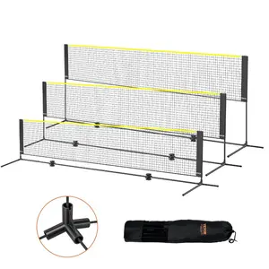 VEVOR Badminton Net, Height Adjustable Volleyball Net, 14ft Wide Foldable Pickleball Net, Portable Easy Setup Tennis Net Set with Poles, Stand and Carry Bag, for Kids Backyard Game Indoor Outdoor UseVEVOR Super Brand Day