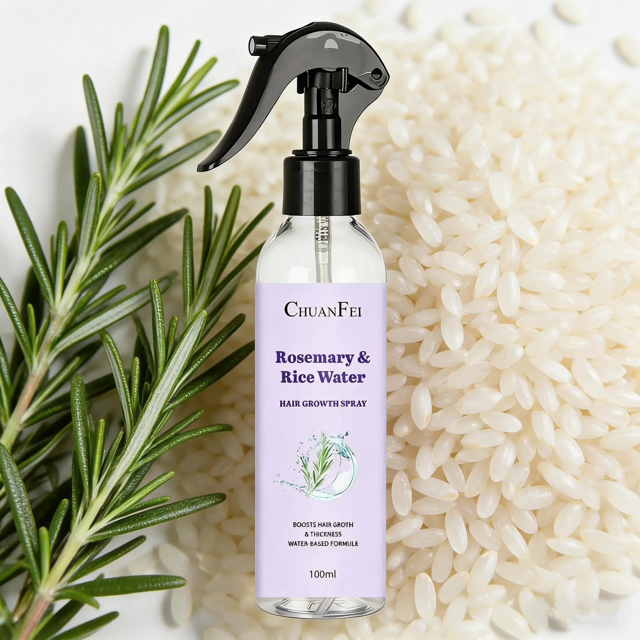 Natural Rosemary Rice Water Hair Spray, Rosemary Essence + Rice Water, Reduces Hair Loss, Deep Nourishment, Hair Growth Promotion, Smooth Hair, Improves Frizz, Haircare, Hair Growth Products