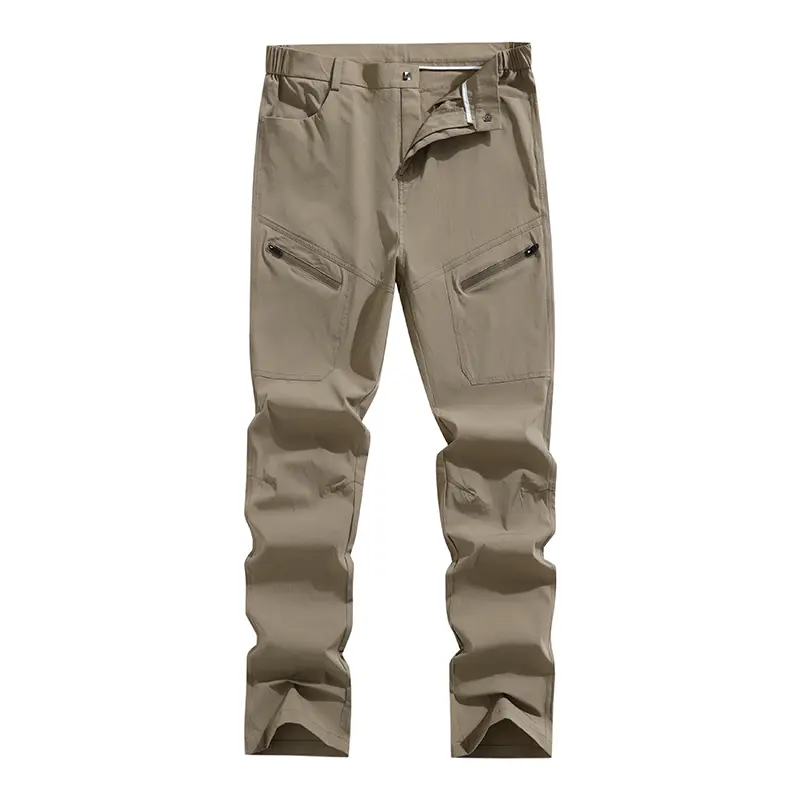 Polyamide fiber (nylon) 100% men’s outdoor cargo pants — stretch, quick-dry, waterproof, wear-resistant, multi-pocket hiking/trekking long pants; 4-way stretch water-repellent outdoor work pants; multi-pocket wear-resistant tactical cargo pants for men; h