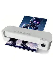 9-inch thermal laminator, easy to operate only 4 minutes to heatup with never jam technology for documents/posters/photos,personal laminator, simple and convenient for home, office andschool -White