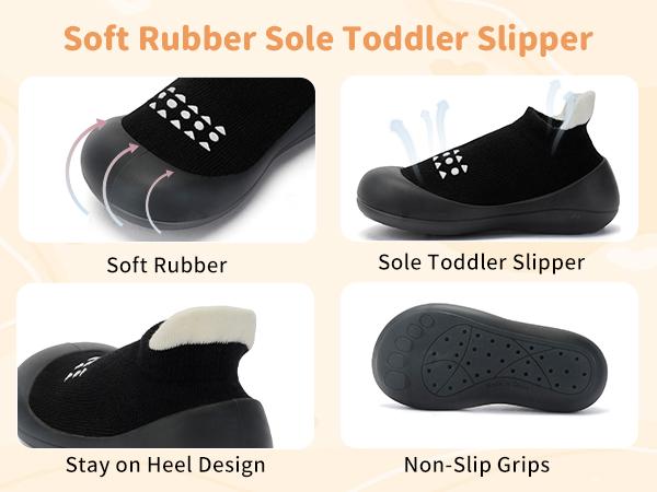 Baby Sock Shoes Non Slip For Boys Girls Soft Rubber Sole Toddler First Walking Shoes Breathable Slip On Sneakers Slippers For Infant Toddler, Comfortable Lightweight Indoor Outdoor  All Season Wear Resistant Baby First Step Shoes For 0-3 Years Old Kids
