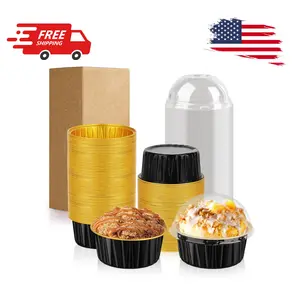 60 Pack 5 OZ Round Mini Aluminum Pans with Lids