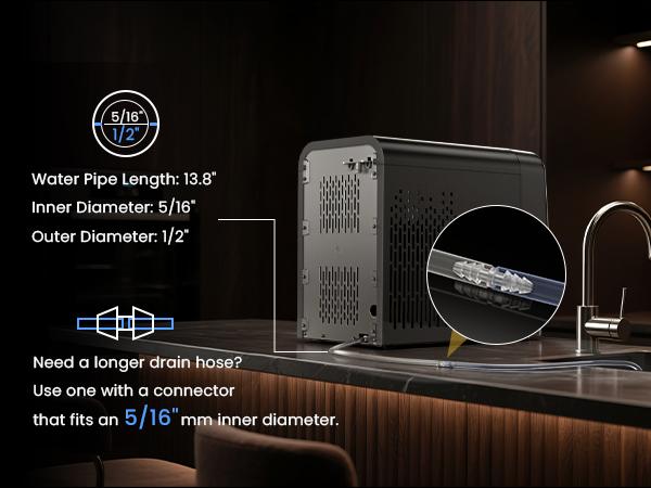 [Upgraded Smart Version] ecozy Nugget Ice Maker Dispenser, Ultra-quiet Smart 2-in-1 Pebble Ice Machine Countertop & Water Dispenser with App Control, Easy Self-Cleaning, Auto Lighting, TDS Monitor, Measured Dispensing, Christmas Gift, Holiday Gift