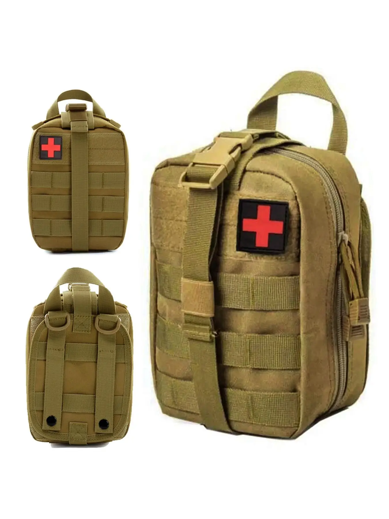 Outdoor Emergency Medical Bag, Camo Molle Tactical Pack, Coin & Cell Phone Pouch, Molle Vest Accessory Pouch, for Emergency Supplies and Outdoor Survi