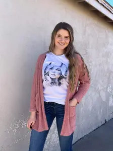 The Fuzzy Blush Cardigan with Pockets (LAST CALL)