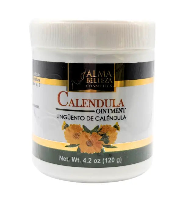 Alma Belleza Calendula Flower Ointment Cream - 4.2oz (120g) Skincare Moisturizer for All Skin Types, Deep Moisturizing, Soothing Repairing, Body Care, Cosmetic, Wax, Conditioning, Hydrating