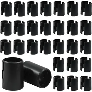 56Pcs (28 Pairs) Wire Shelf Clips, 7/8"(22mm) Post Wire Shelving Lock Clips, Plastic Black Shelving Sleeves Replacements for Wire Shelving System
