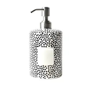 Black Small Dot Mini Cylinder Soap Pump
