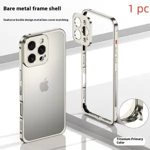Aluminum Alloy Phone Case with Camera Lens Protector, Ultra-thin Phone Protective Cover, Shockproof Phone Cover, Phone Accessories Compatible with iPhone 16 15 14 13 12 Pro Max, Casing