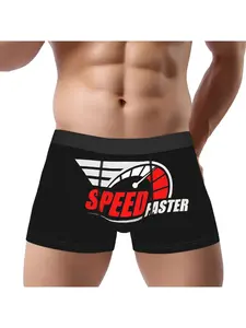 1 piece Cool fast Speed LOGO Cool fast Speed LOGO Underpants Homme Panties Men's Underwear Print Shorts Boxer Briefs