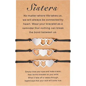 2/3/4/5 Pcs Matching Heart Bracelets Friendship Sisters Gifts for Best Friends Cousins Bestie Women