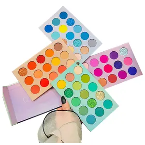 60 Colors Eyeshadow Palette, 4 in1 Color Board Makeup Palette Set Highly Pigmented Glitter Metallic Matte Shimmer Natural Ultra Eye Shadow Powder Easy to Blend Smooth Waterproof Case Gift Cosmetic