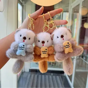 Cute Cartoon Otter Plush Keychain, Adorable Seal Plush Toy for Bags, Soft Stuffed Animal Pendant for Gifts and Decorations