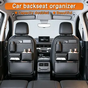 Large Capacity PU Leather Car Backseat Organizer - Multi-Pocket Seat Back Storage Bag, Waterproof, Easy to Clean for SUV, Truck Cars accessories  Car accessories for girls Car essentials  Girl car accessories  Car accessories for women