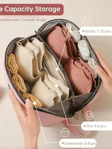 Underwear Storage Bag, Summer Portable Zipper Bras Organizer for Traveling, Women's Lingerie & Underwear Accessories, Travel Organization Pouch