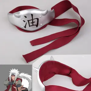 Cosplay Prop: Jiraiya-Style Headband — 1:1 Scale Anime Headband featuring the "Oil" Kanji, Headpiece, Forehead Protector, Cosplay Accessory