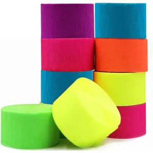 600feet Crepe Paper Streamers,6 Rolls Blacklight Party Streamer Decorations in 6 Colors for Neon Party,Wedding, Birthday, Glow Party Supplies…