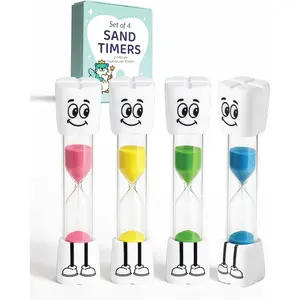 Toothbrush Timer for Kids - 2 Minute Sand Timer for Brushing Teeth - Tooth Brush Time Sand Clock - Two Minute Hour Glass - Enjoy Easy Nighttime Routines - Multi-Color Smily Face for Kids