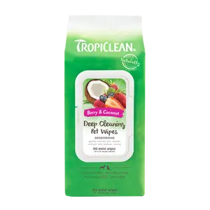 TropiClean Deep Cleaning Pet Wipes, 100ct